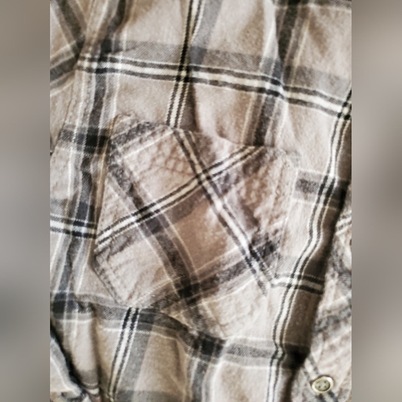 PD&C Boys 10 gray plaid button front shirt - Picture 7 of 8